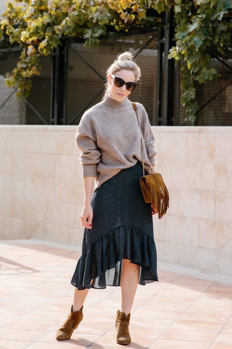 Slouchy Sweater And Flounce Hem Skirt Meagans Moda 3580