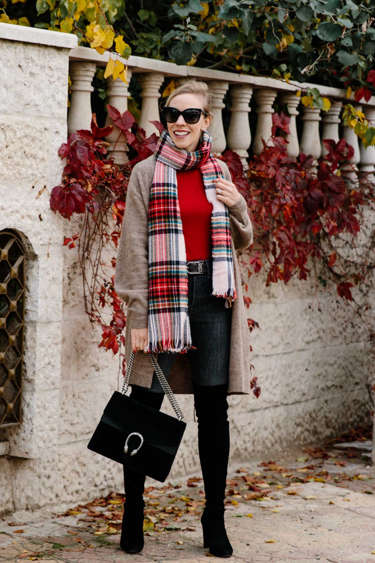 A Stylish Way to Wear a Plaid Scarf This Christmas - Meagan's Moda