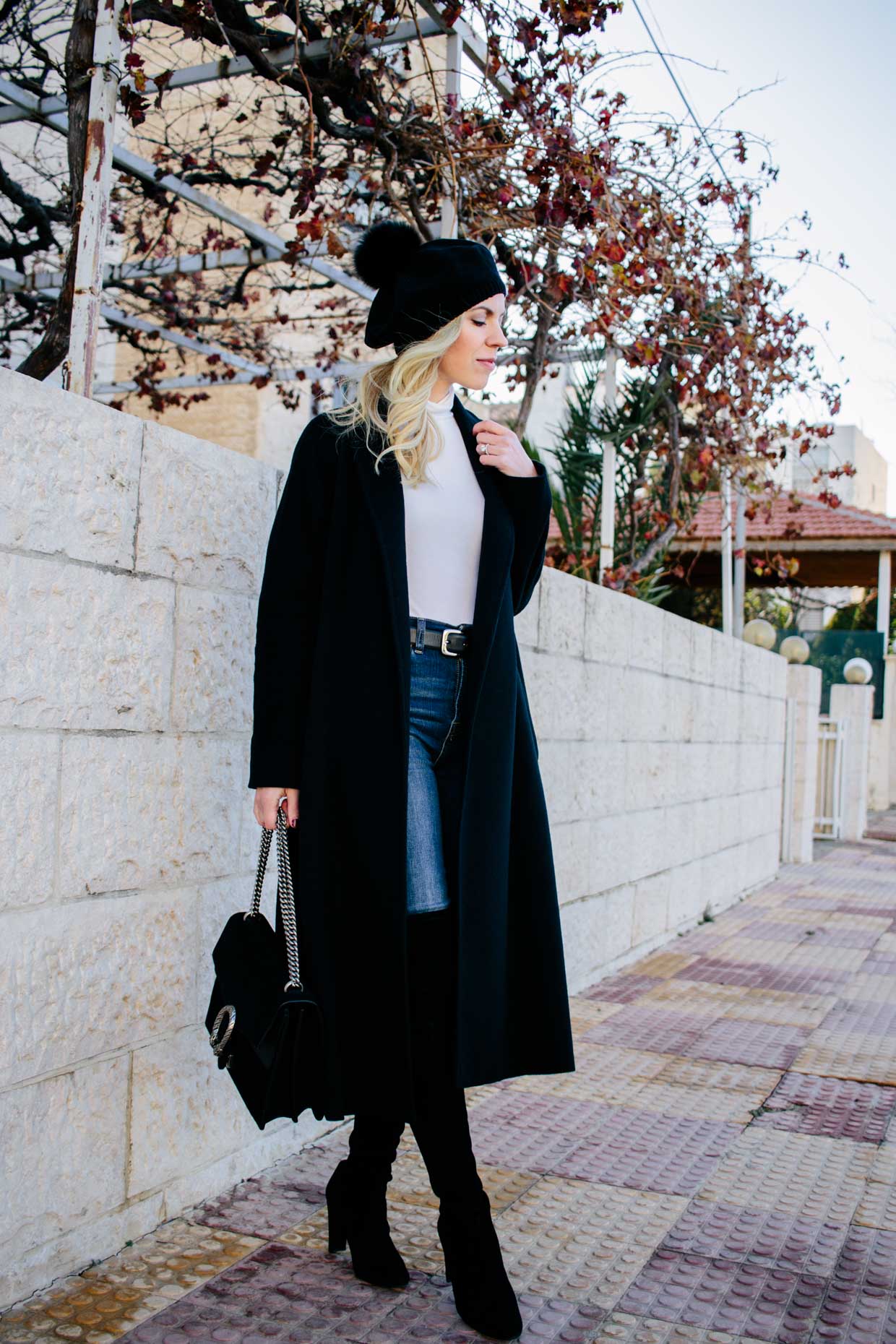 Meagan Brandon fashion blogger of Meagan's Moda wears H&M black wool coat,  affordable and stylish winter coats H&M - Meagan's Moda