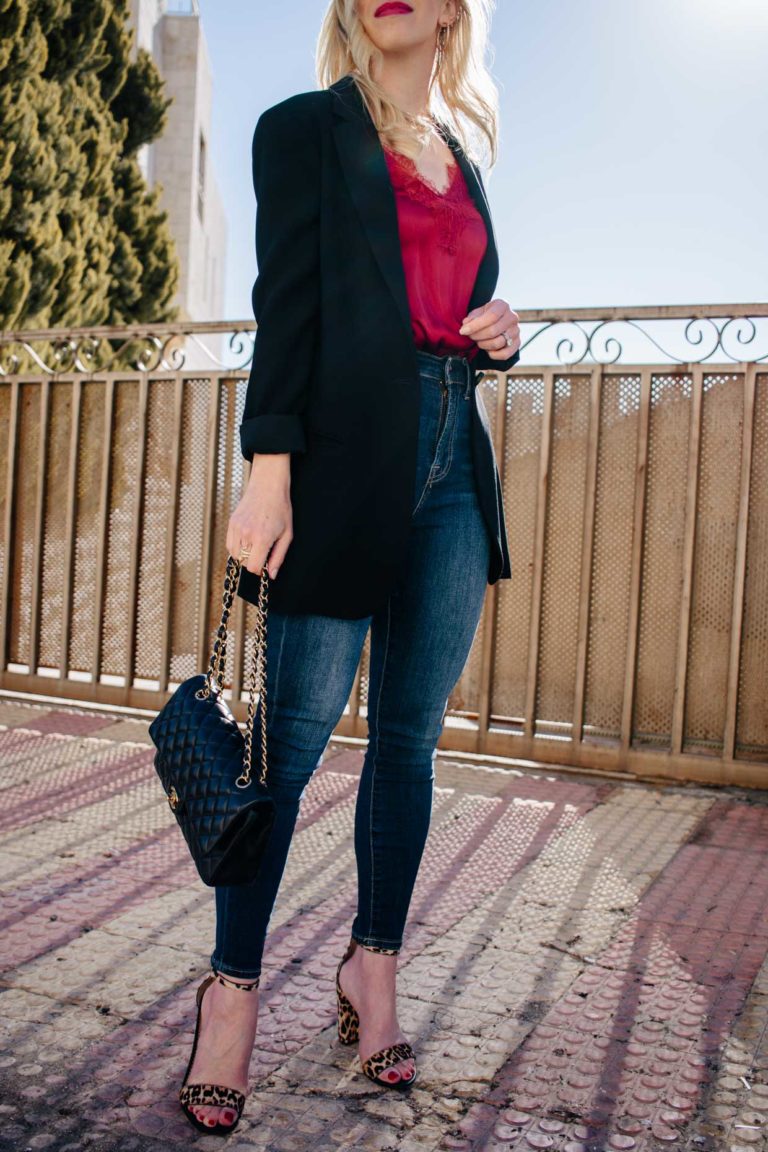 How to Wear a Black Blazer for Valentine's Date Night - Meagan's Moda