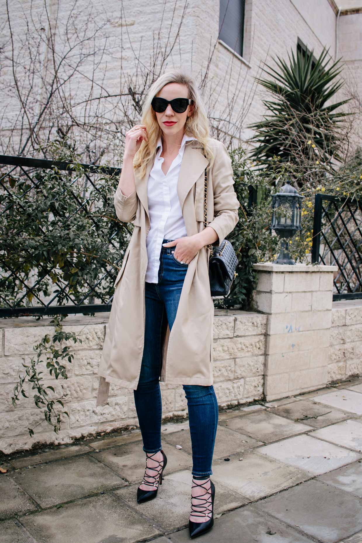 Classic Khaki Trench Coat Outfit - Meagan's Moda