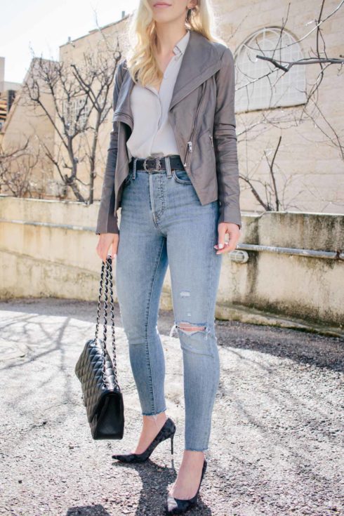 Meagan Brandon Fashion Blogger Of Meagan S Moda Styles A Gray Leather