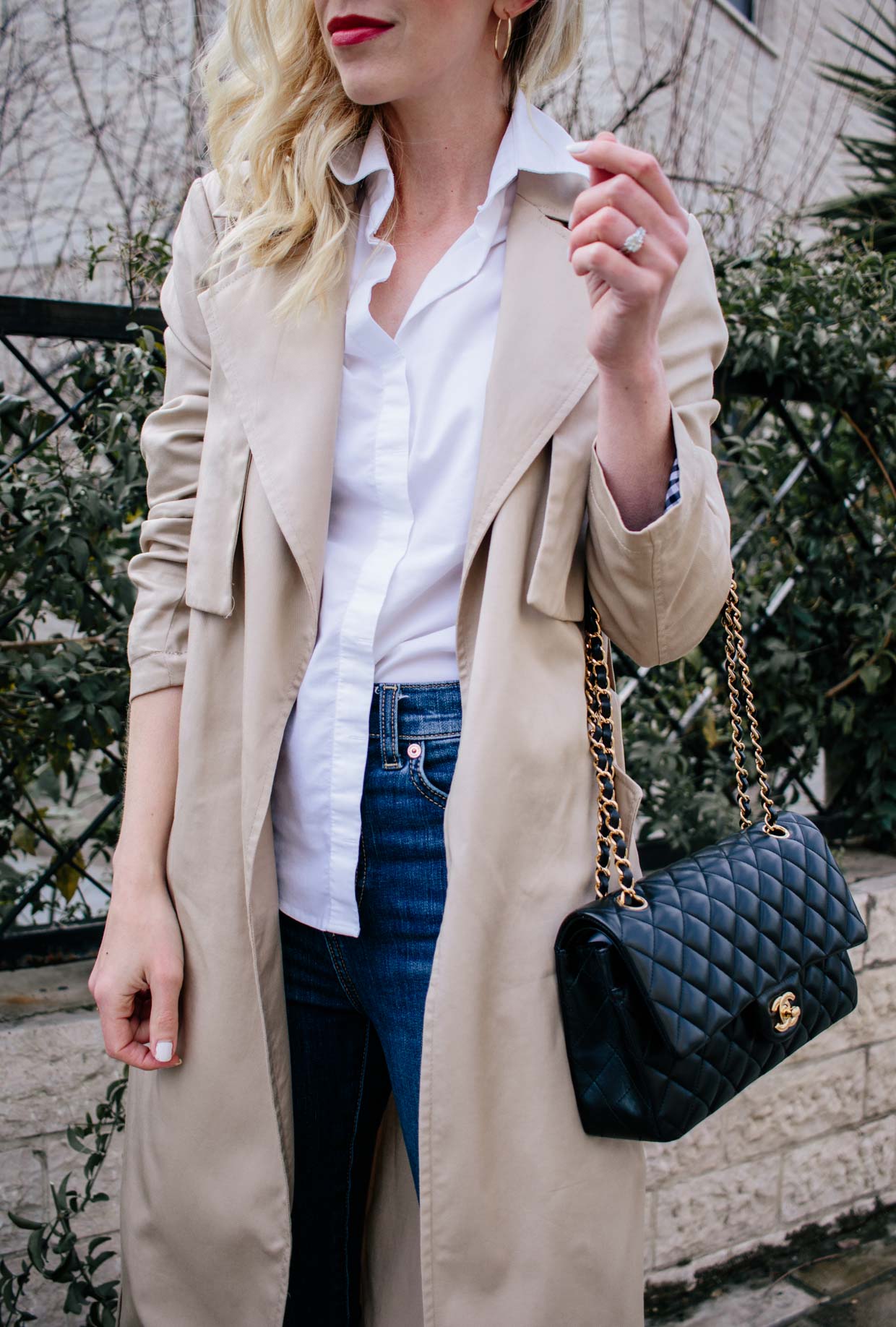 white button down coat