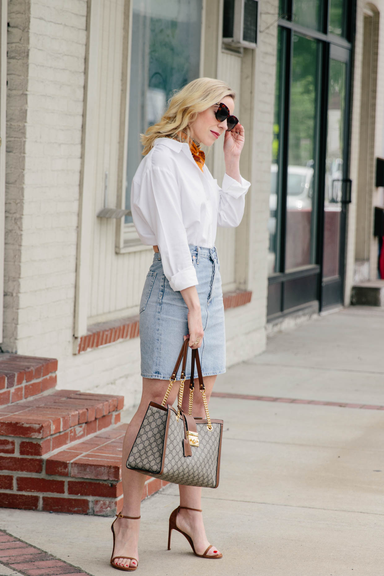 A Denim Skirt Outfit for Date Night - Meagan's Moda