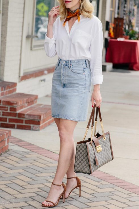 A Denim Skirt Outfit for Date Night - Meagan's Moda