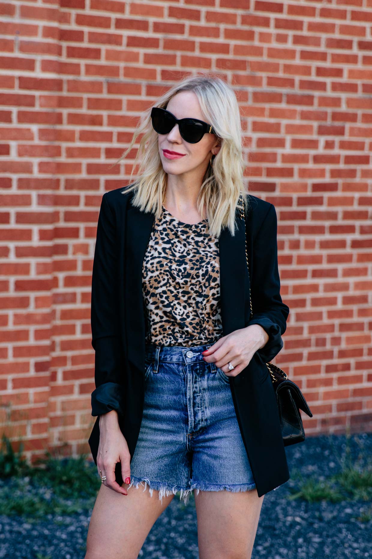 Leopard print clearance blazer and shorts