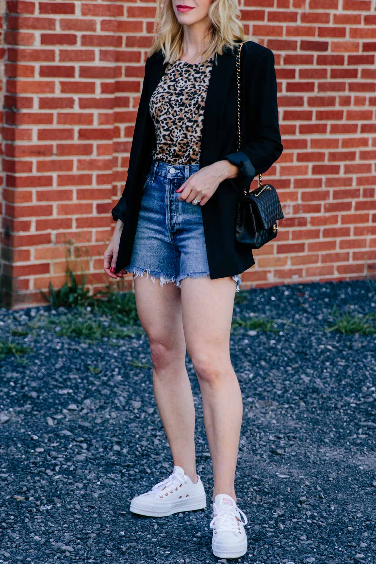 classy blazer and shorts outfit