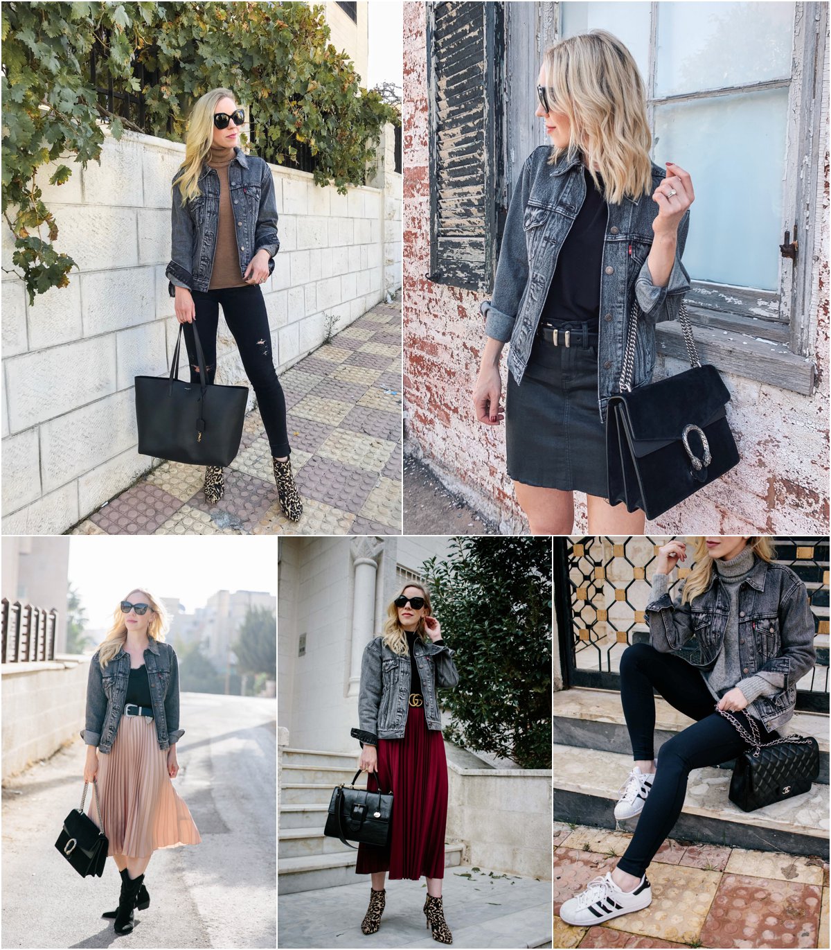 outfits with black denim jacket