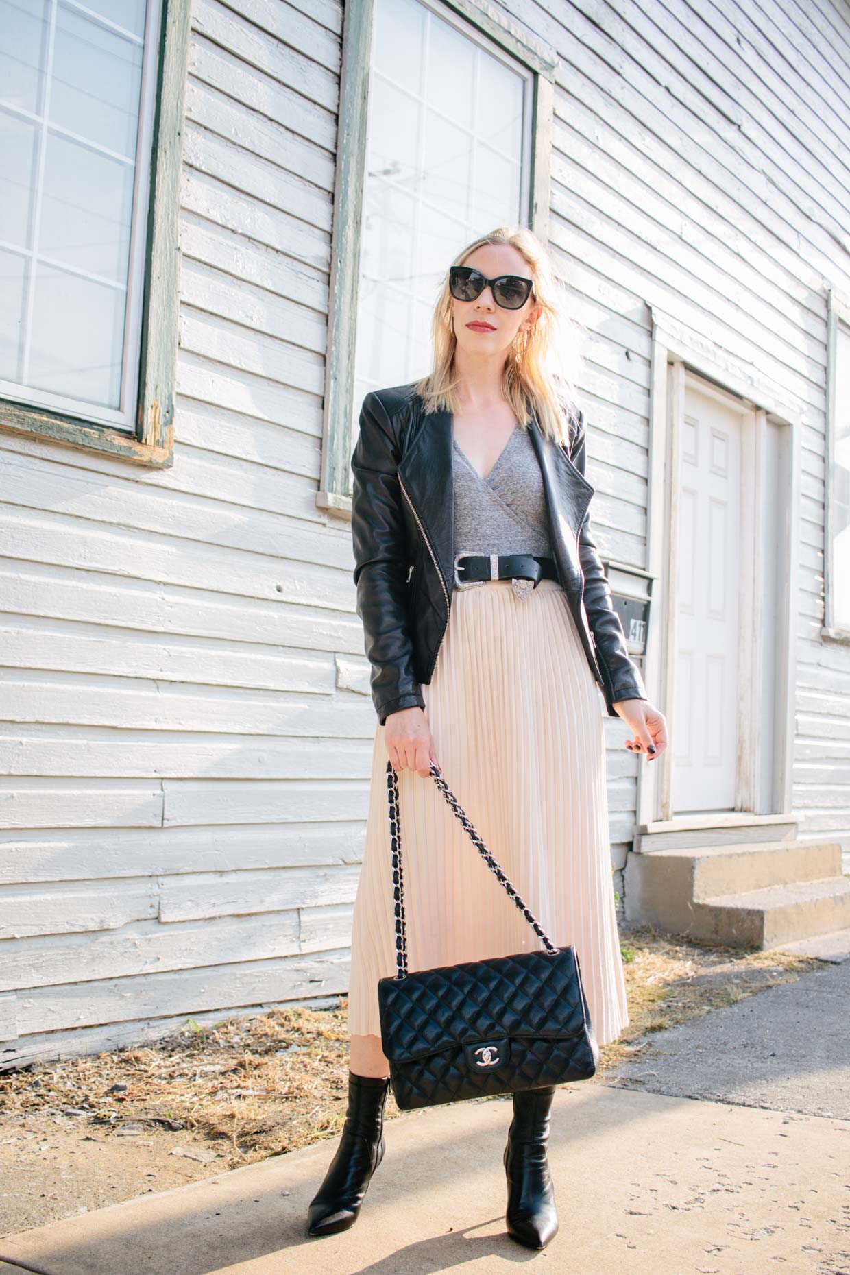 My Favorite Way to Style a Pleated Midi Skirt