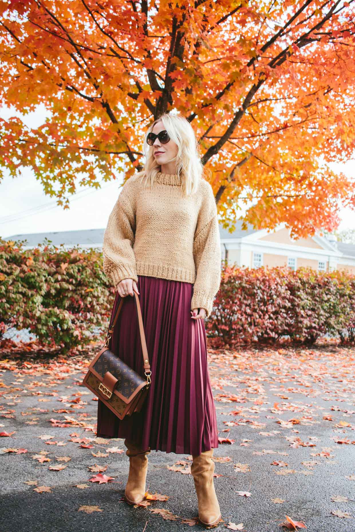 Midi skirt best sale autumn outfit