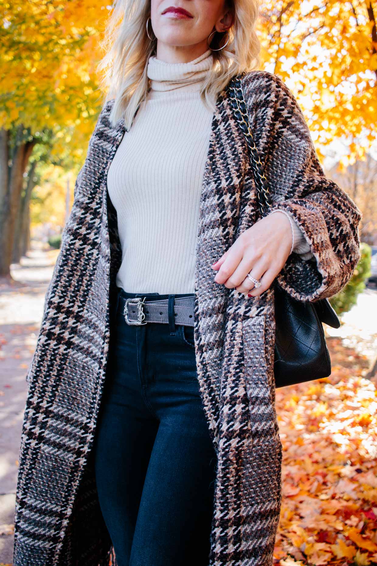 The Coziest Cashmere Wrap and Faux Leather Maternity Leggings