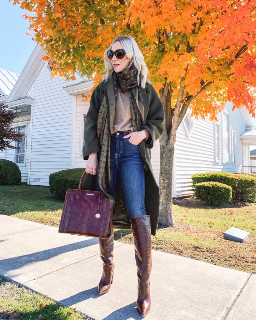 How to Wear Croc-Embossed Leather Boots - Meagan's Moda