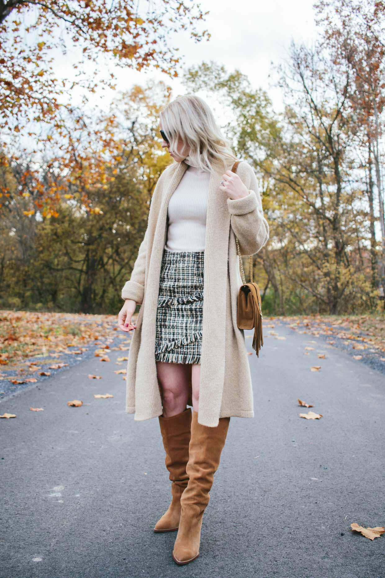 Meagan Brandon fashion blogger of Meagan's Moda wears layered fall