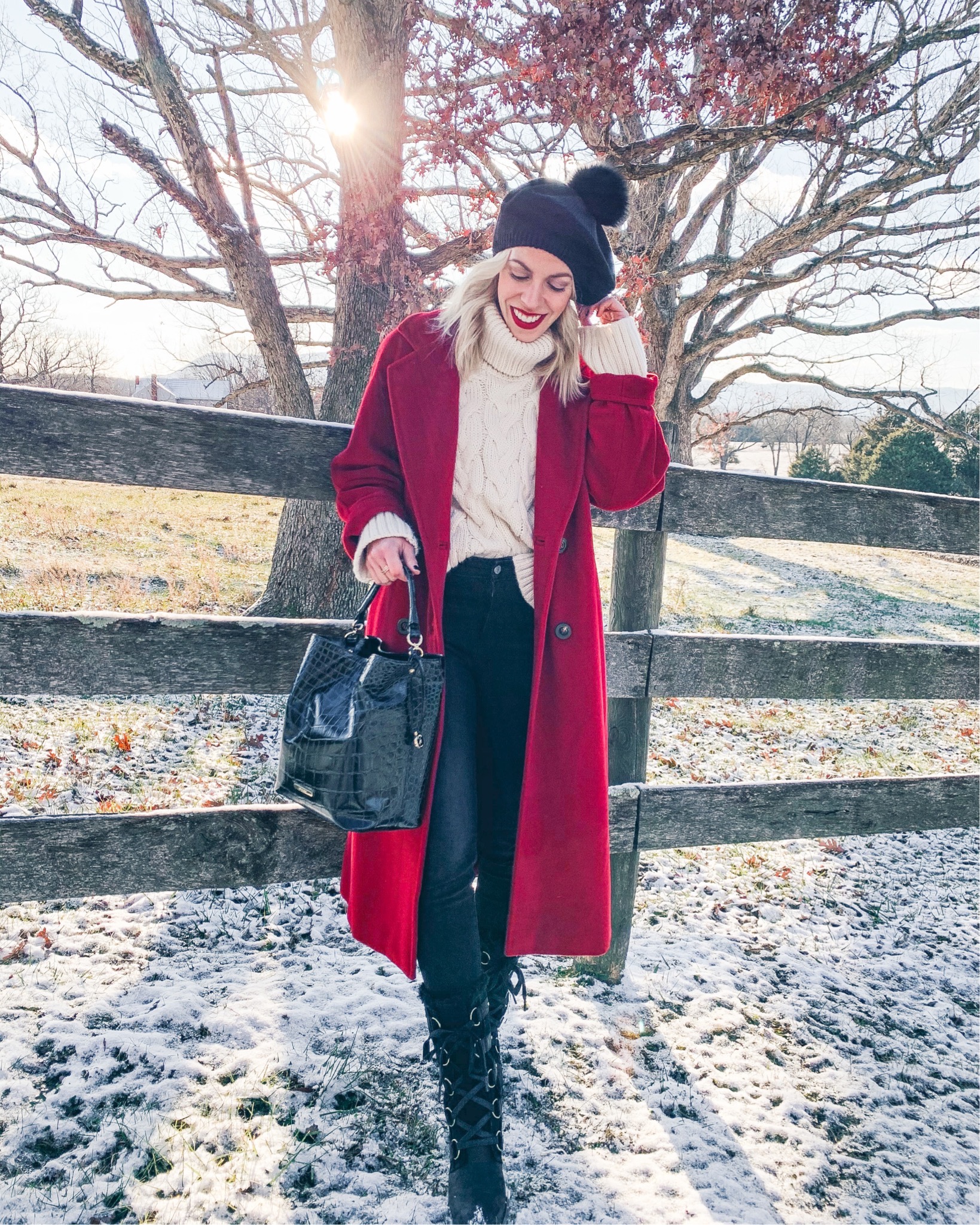 Winter Red Coat Outfit