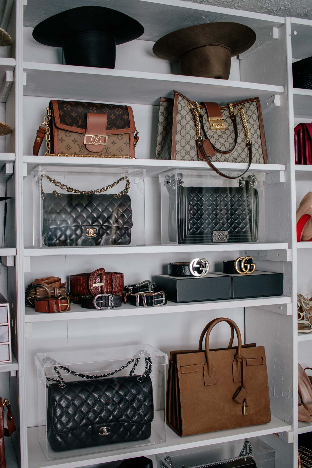 Meagan Brandon fashion blogger of Meagan's Moda closet and storage of luxury bags, designer handbag collection