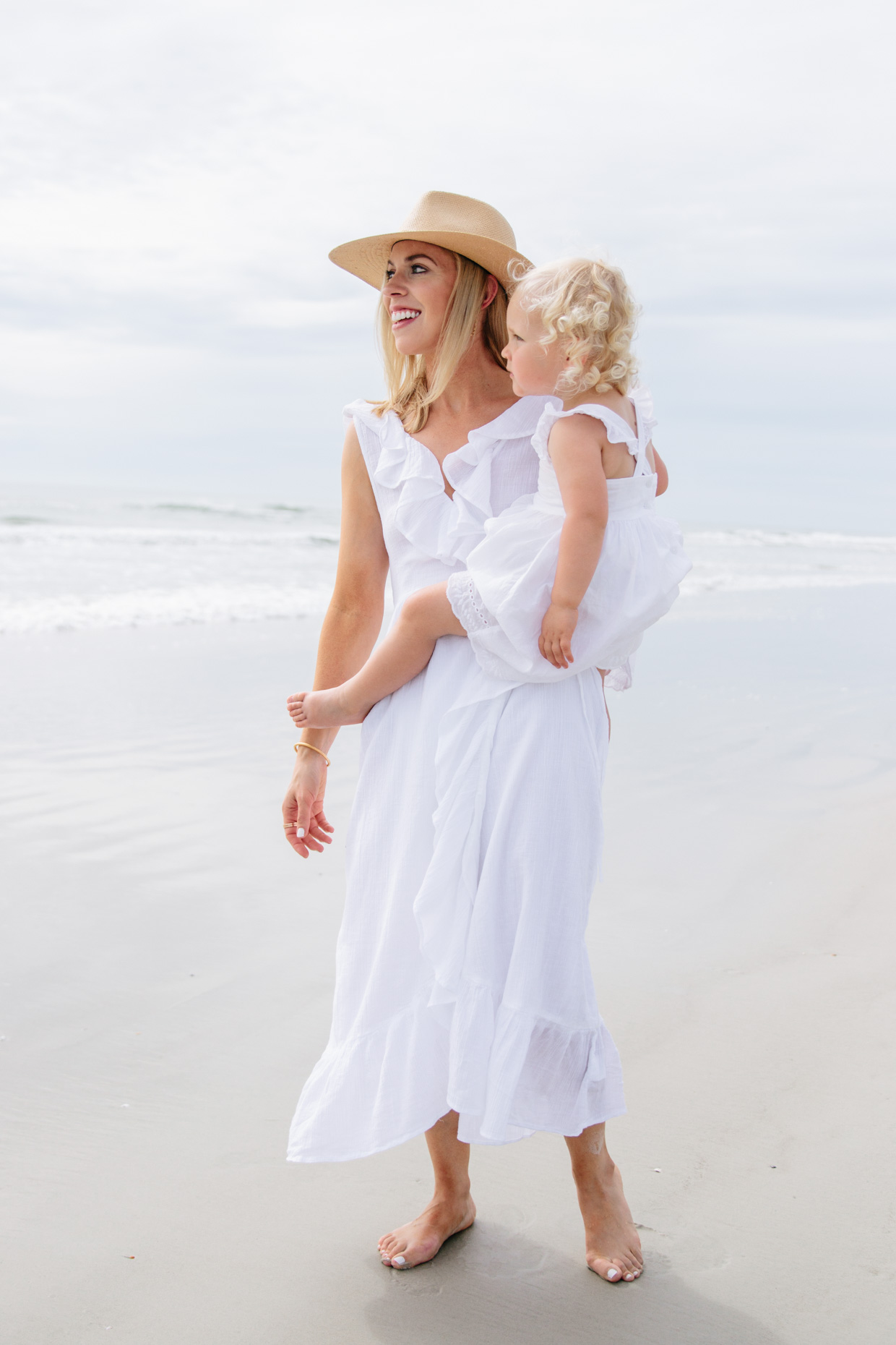 Mommy ☀ Me White Dresses on the Beach ...