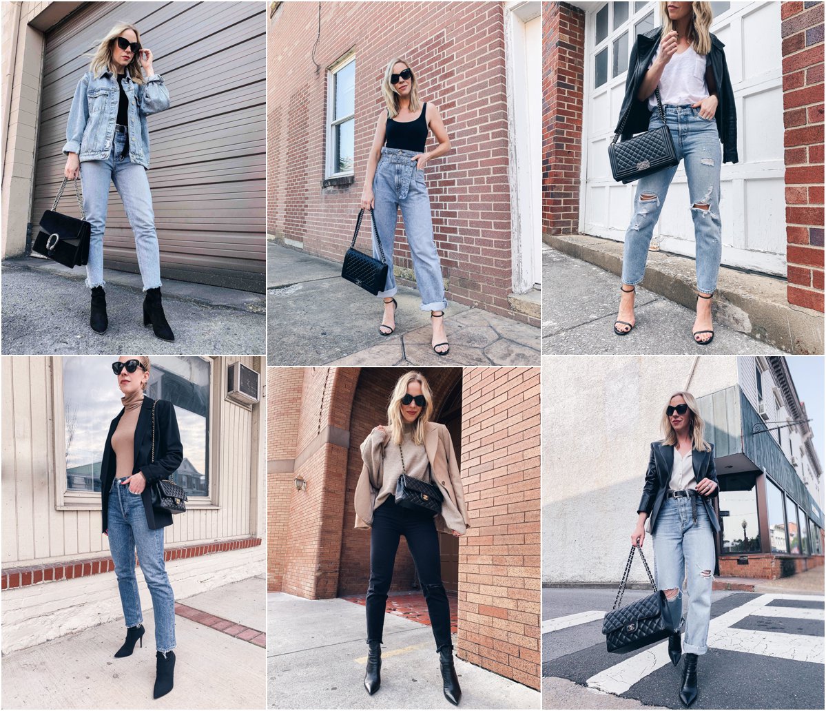 All-Season Layered Look with a Leather Jacket & Straight Leg Jeans -  Meagan's Moda